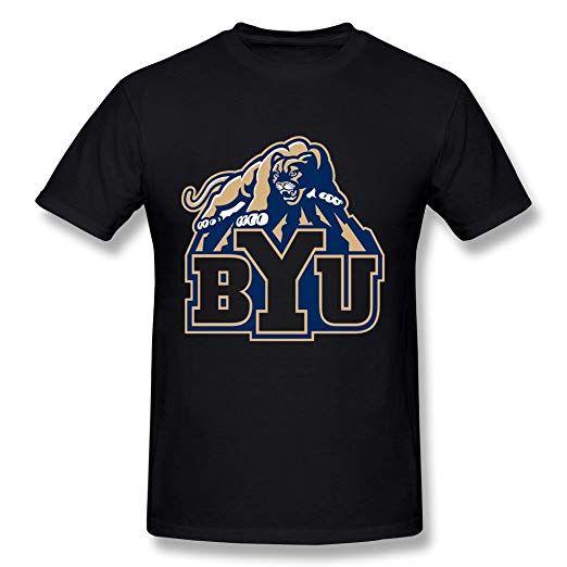BYU Football Logo - Men's BYU Cougars Football Logo T Shirts Latest Black