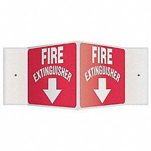 Red V-shaped Logo - ACCUFORM Fire Equipment, No Header, Plastic, 8 x With Mounting