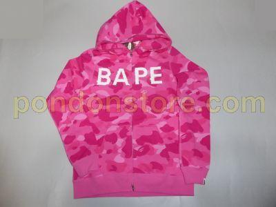 Pink BAPE Logo - A BATHING APE : bape logo color camo swarovski hoody pink [Pondon Store]