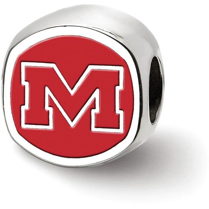 Red V-shaped Logo - University of Mississippi Cushion Shaped Logo Bead