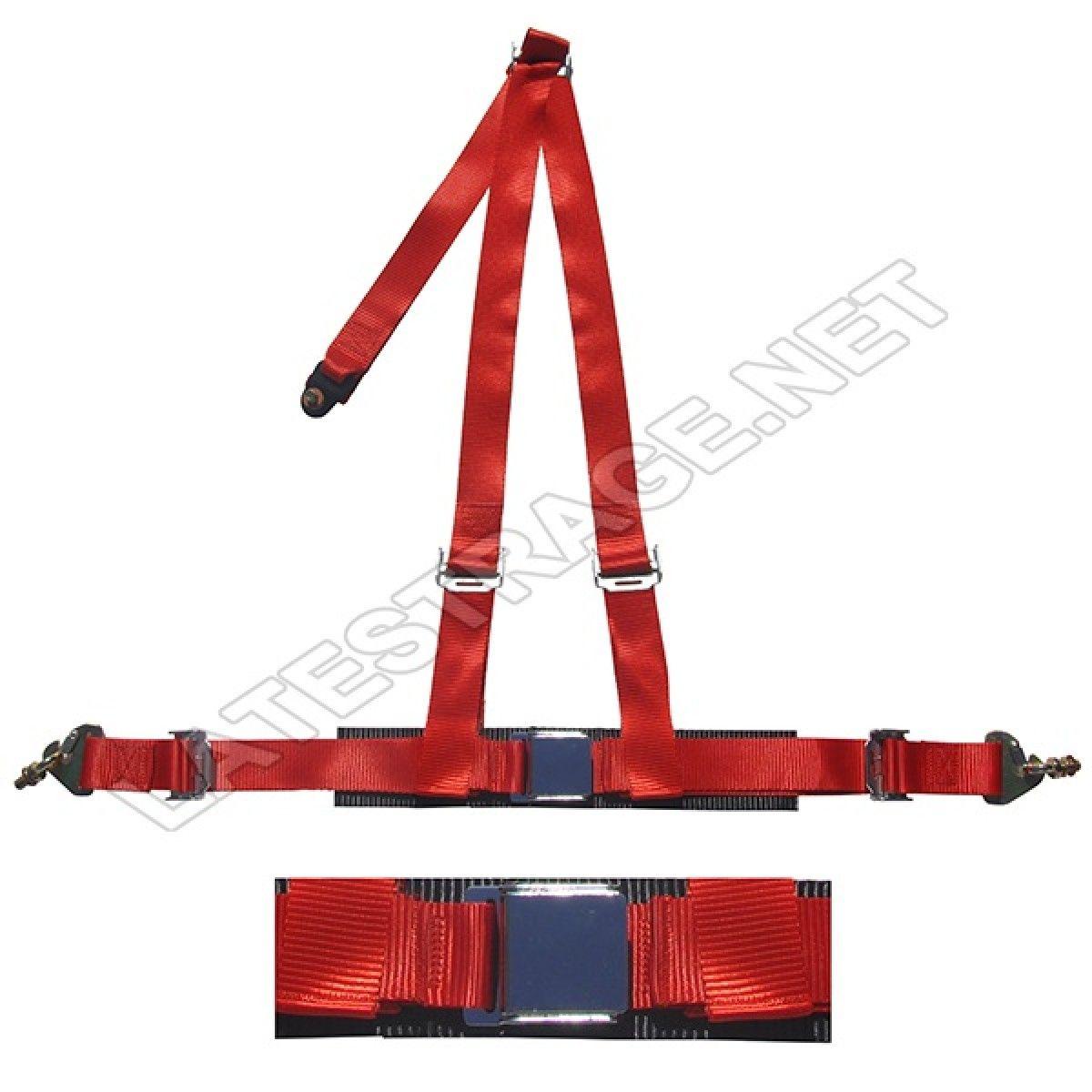 Three-Point Red Triangle Logo - LATEST RAGE 223R: 3 POINT SEAT BELT / CHROME BUCKLE / RED - Seat ...