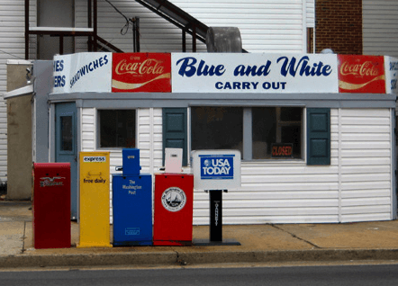 Blue and White Restaurant Logo - The Blue and White – Alexandria, VA | The Lunch Encounter