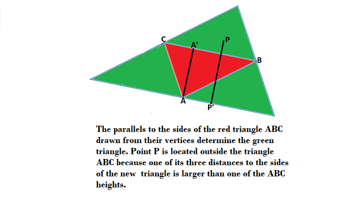 Three-Point Red Triangle Logo - geometry point $p$ in triangle $ABC$? Stack Exchange