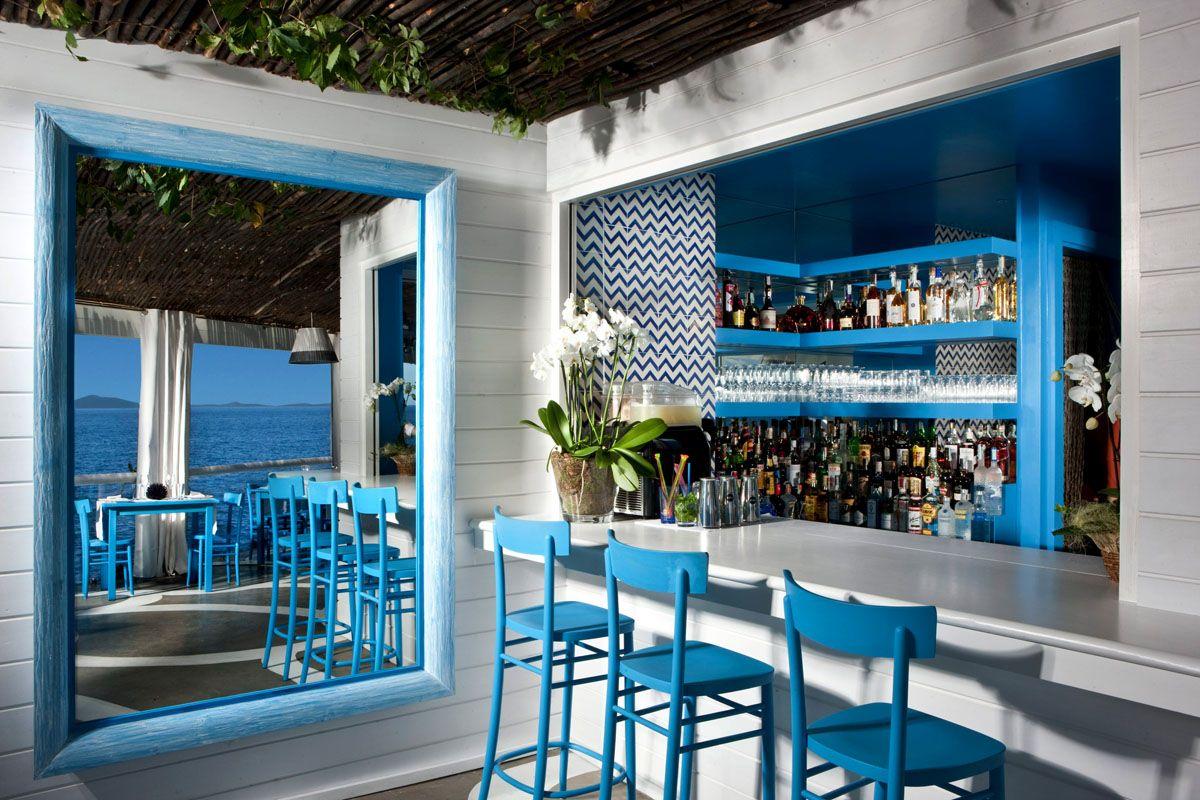 Blue and White Restaurant Logo - Il Riccio – Stylish Waterfront Restaurant In Capri | iDesignArch ...
