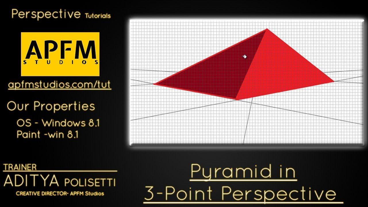 Three-Point Red Triangle Logo - Pyramid in Three Points Perspective