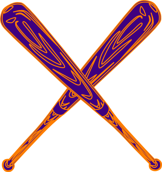 Baseball Bat Logo - Baseball Bat Purple And Orange Clip Art at Clker.com - vector clip ...