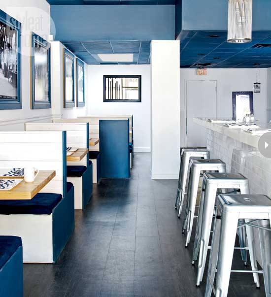 Blue and White Restaurant Logo - Restaurant interior: Frankies Diner | Style at Home