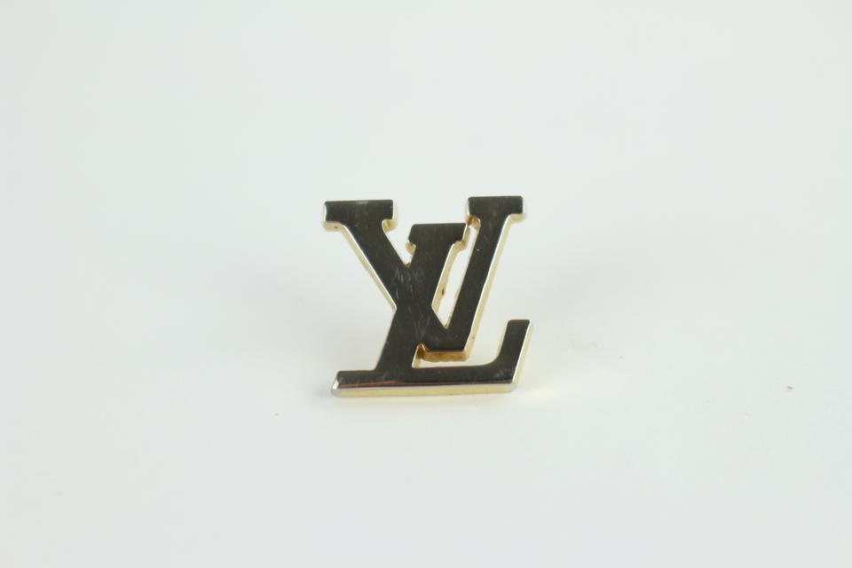 Gold LV Logo - Louis Vuitton Gold Tone Lv Logo Initial 5lz0123 Brooch/Pin - Tradesy