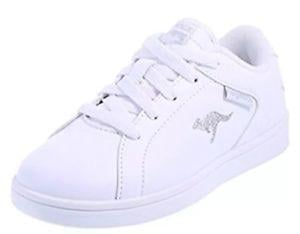 White Kangaroo Logo - KangaROOS MANDI COURT White Sneakers Tennis Shoes White Silver Logo