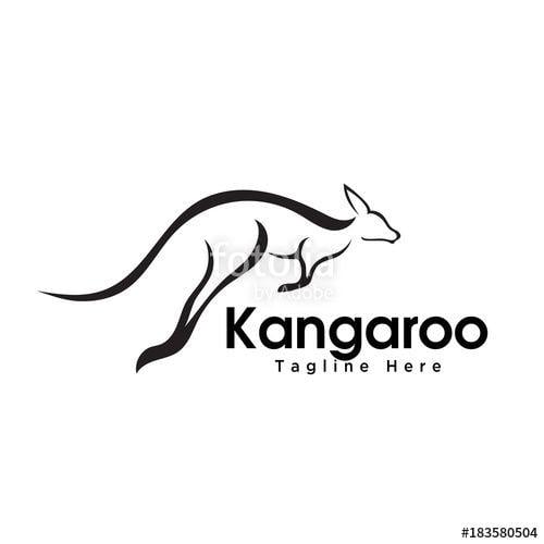 White Kangaroo Logo - fast jump kangaroo logo