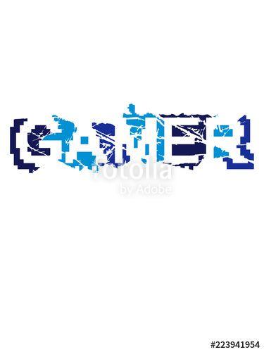 Cool Computer Logo - bunt gamer cool risse kratzer logo wahrer pixel 8 bit retro zocken ...