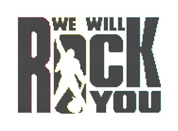 Queen Band Logo - We Will Rock You Cross Stitch Pattern Queen Band Logo Rock | Etsy