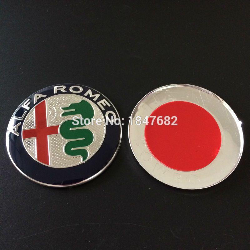 Red Circle Car Logo - Black White Red New 74mm ALFA ROMEO Car Logo Emblem Badge Sticker