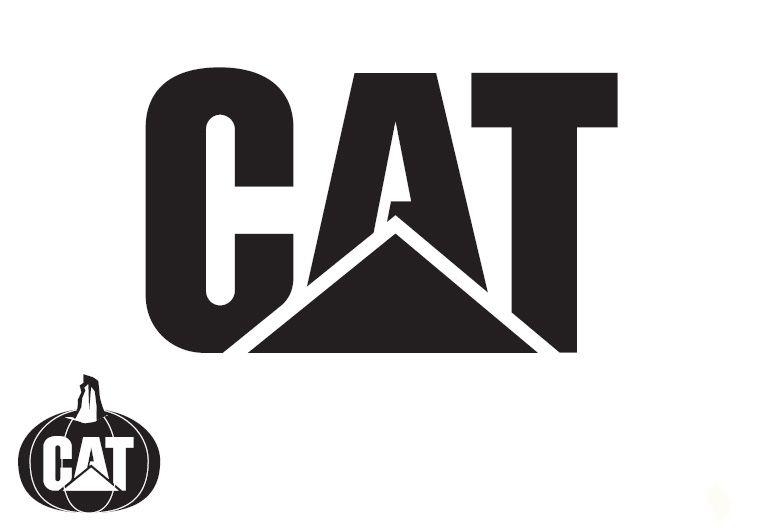 Black and White Caterpillar Logo - Cat | Pumpkin Carving Template | Caterpillar