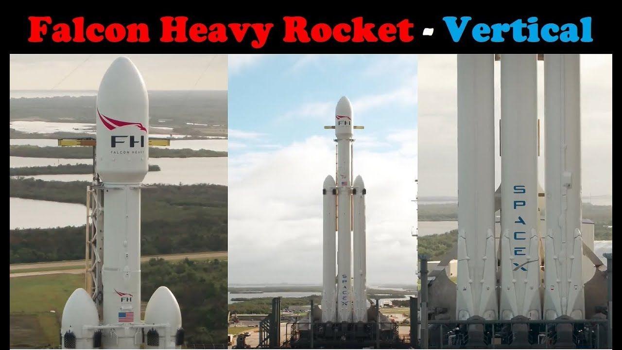 Verical SpaceX Falcon Heavy Logo - Falcon Heavy Footage (Vertical on launch pad 39A)