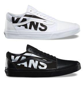 Black and White Vans Logo - Vans Old Skool Trainers Logo or White Shoes
