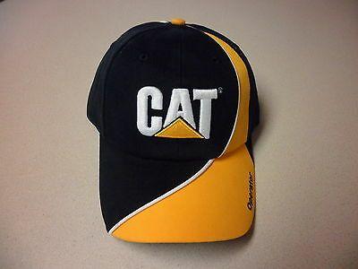 Black and White Caterpillar Logo - CATERPILLAR BLACK/YELLOW BALL cap w/ Operator on bill of hat white ...