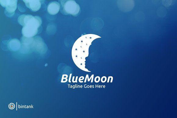 Blue Moon Logo - Moon Logo Logo Templates Creative Market