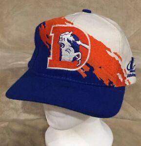 For Red Blue Orange Football Logo - Denver Broncos Logo Athletic Blue Orange Paint Splash Snapback Hat