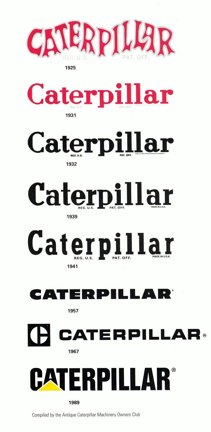 Black Caterpillar Logo - Caterpillar Logos through the years | Logolicious | Pinterest ...