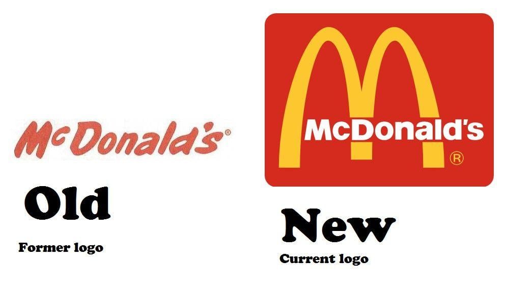 Old McDonald's Logo - McDonald's former and current logo together. The former log