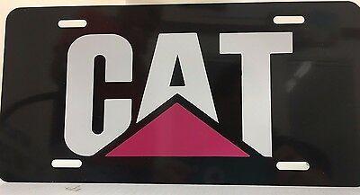 Black and White Caterpillar Logo - CAT ALUMINUM LICENSE Plate Tag with Black Logo Caterpillar Truck Car ...