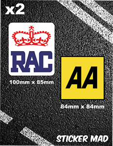 Red with White Letters RAC Logo - RAC Sticker + AA Sticker Garage Car Motorhome van breakdown ...
