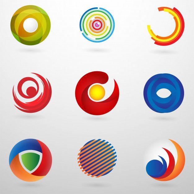 Modern Circle Logo - Set abstract circle logo with modern concept Vector | Premium Download