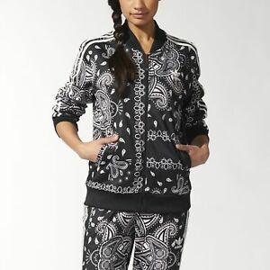 Adidas Paisley Logo - adidas Originals Women's Superstar Paisley Print Track Jacket Black ...