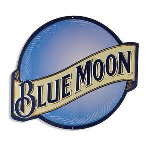 Blue Moon Logo - Blue Moon Beer Logo Tin Sign MillerCoors Label Die Cut Cool Bar