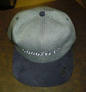 Who Has a Wing and a Foot Logo - Goodyear hat VINTAGE snapback suede bill mint RaRe racing tires Wing