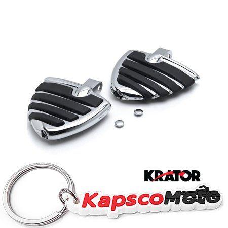 Who Has a Wing and a Foot Logo - Krator Honda Wing Foot Front Peg Foot Rests Chrome Ace Spirit Magna
