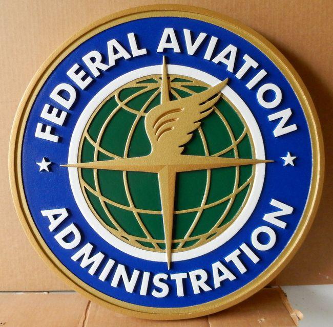 Federal Aviation Logo - federal government round seals carved wood wall plaques