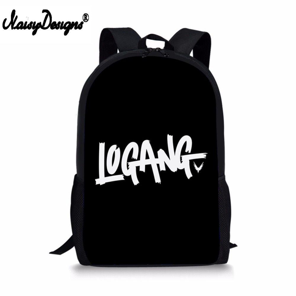 Logsn Paul Logang Logo - Fashion Backpack Mochila Escolar Black Logang Logo Logan Paul ...