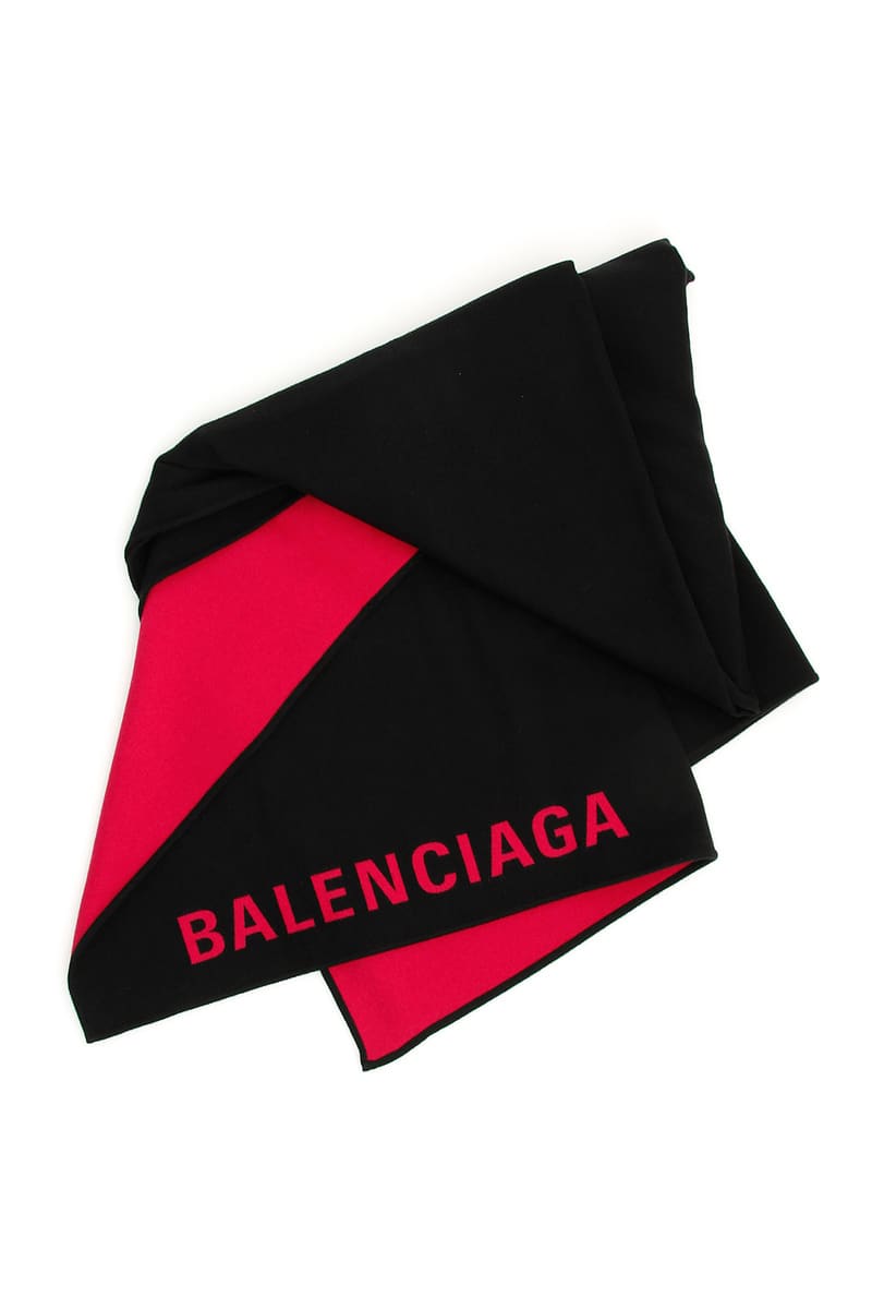 Giant Store Logo - BALENCIAGA/ Valencia gas calf COLORI MISTI Balenciaga giant logo scarf  Lady's SS2019 558066 367B4 ik