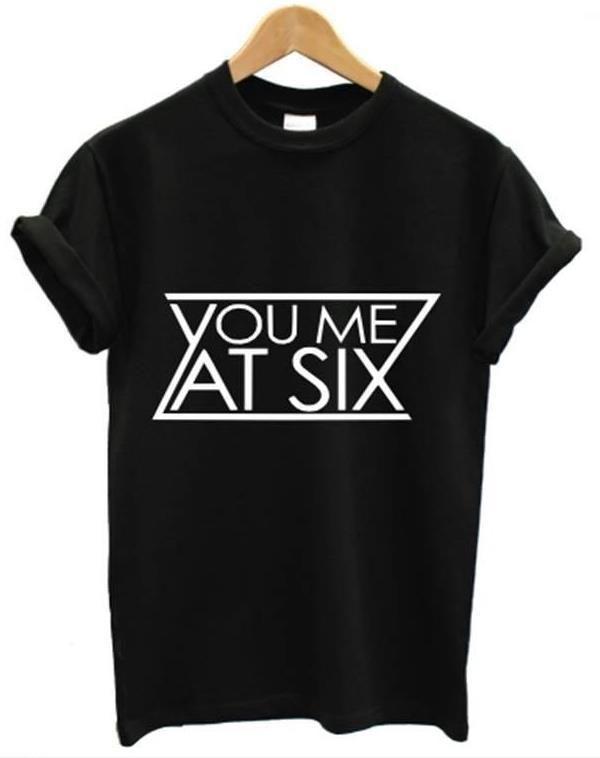 Six Letter Clothing Logo - New Arrival Women Tshirt YOU ME AT SIX Letters Print Cotton Casual