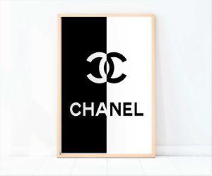 Chanel Black and White Logo - coco chanel black and white logo print/poster | eBay