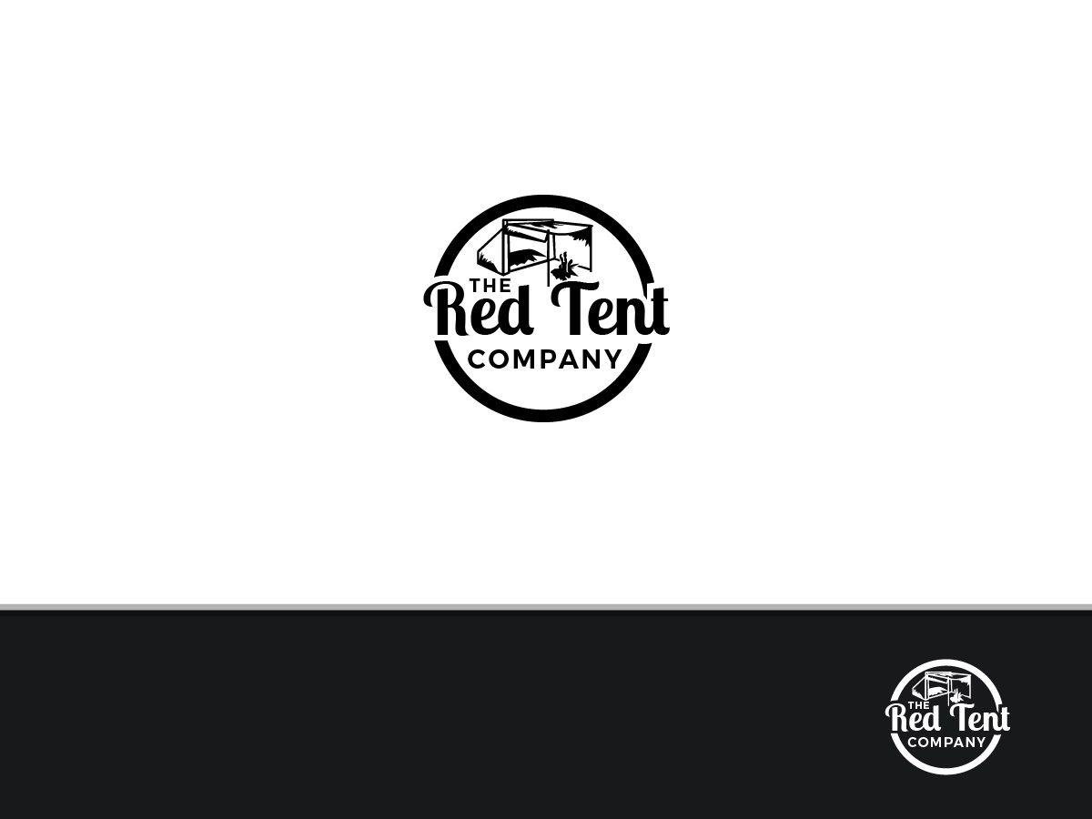 White Tent with Red Circle Logo - Feminine, Playful, Manufacturer Logo Design for The Red Tent Company