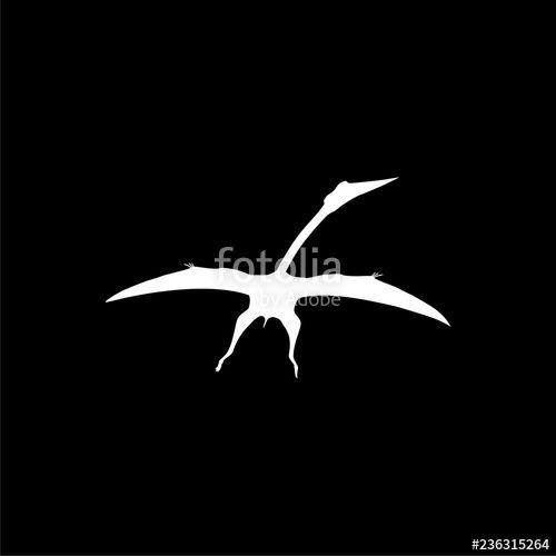 Pterodactyl Logo - Pterodactyl icon or logo, Pteranodon bird on dark background Stock