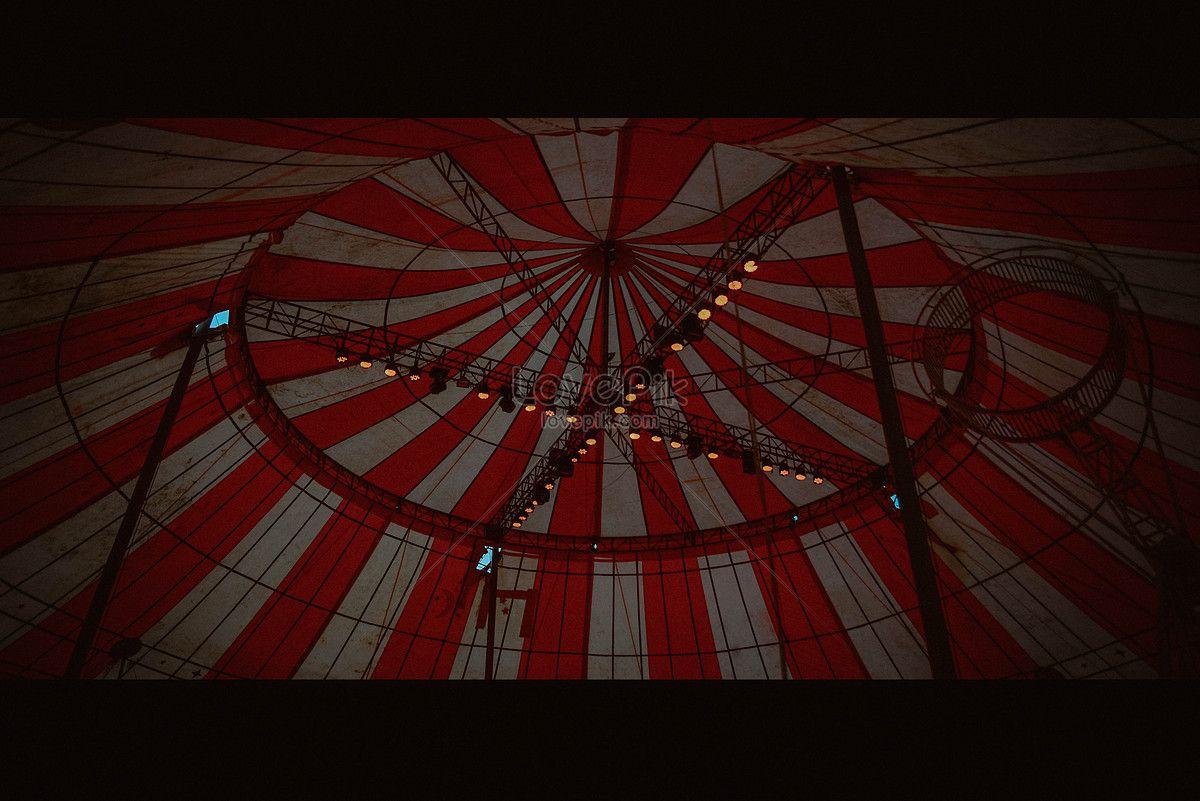 White Tent with Red Circle Logo - Circus pseudo film red and white tent stage photo image_picture free ...