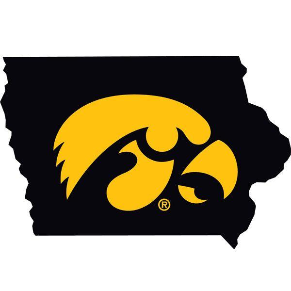 Tigerhawk Logo - Iowa Hawkeyes Logo State Map Decal