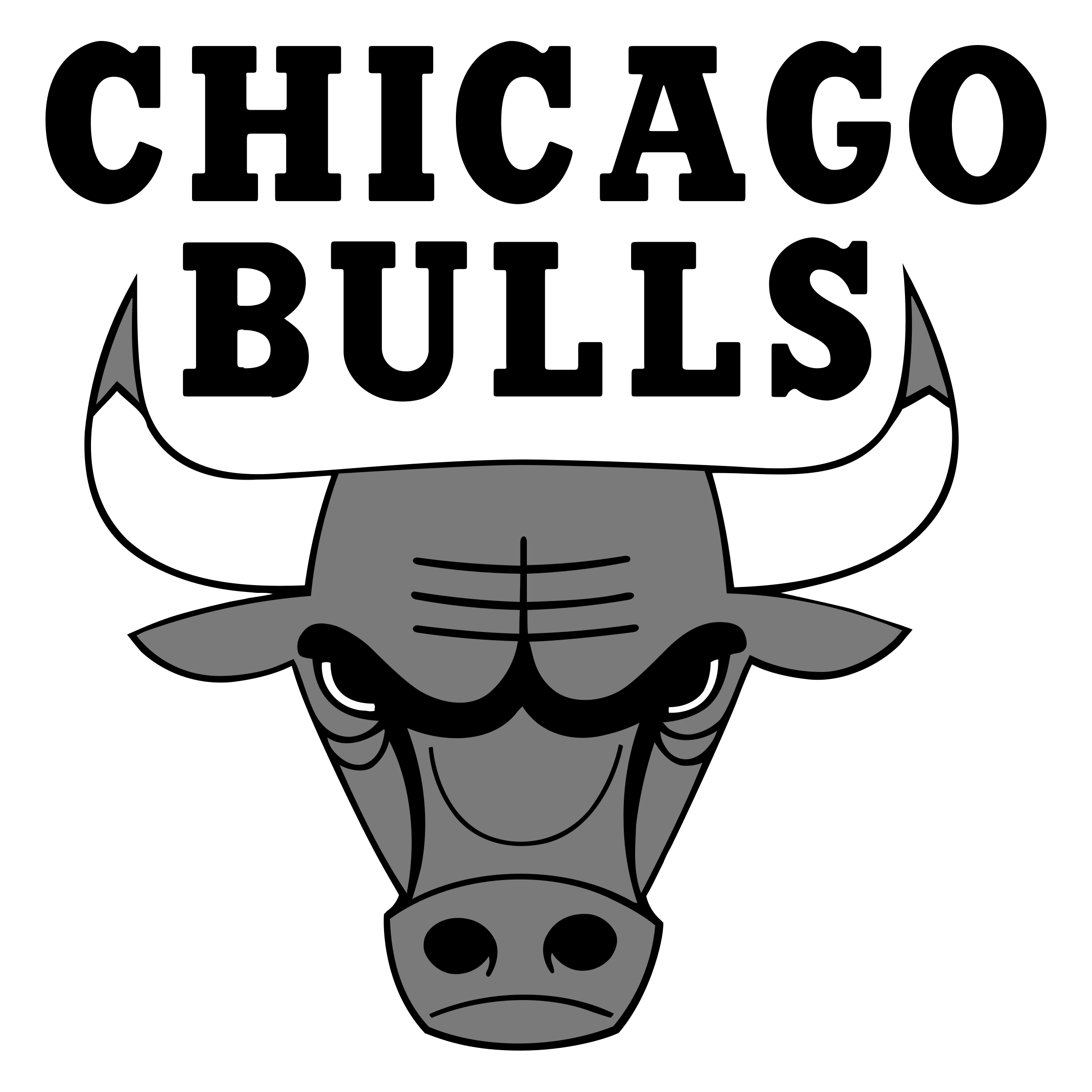 All-Black Bulls Logo - Chicago Bulls Logo PNG Transparent & SVG Vector