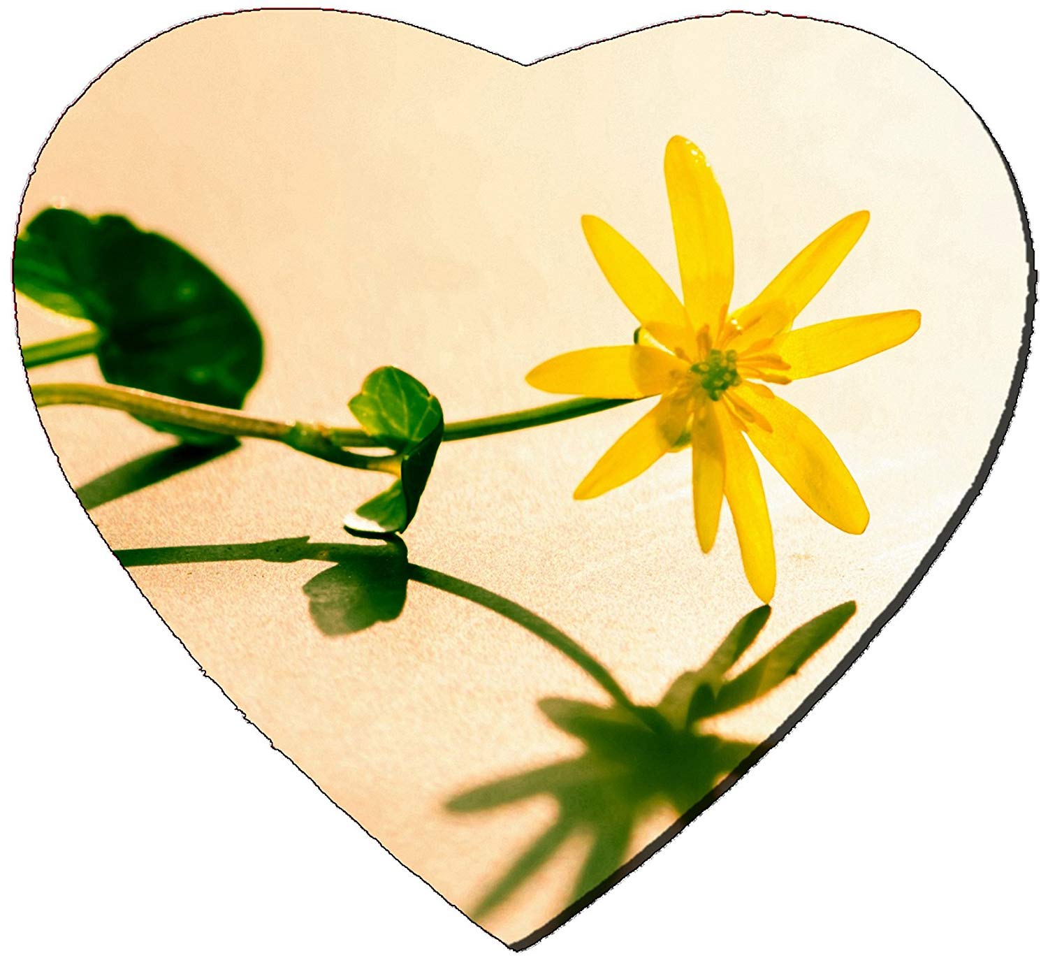 Yellow Flower Shaped Logo - Amazon.com : Luxlady Mousepad Heart Shaped Mouse Pads Mat Design