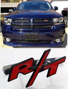 Dodge Grill Logo - METAL RED R/T RT Grill BADGE Metal Emblem Sticker Dodge Challenger ...