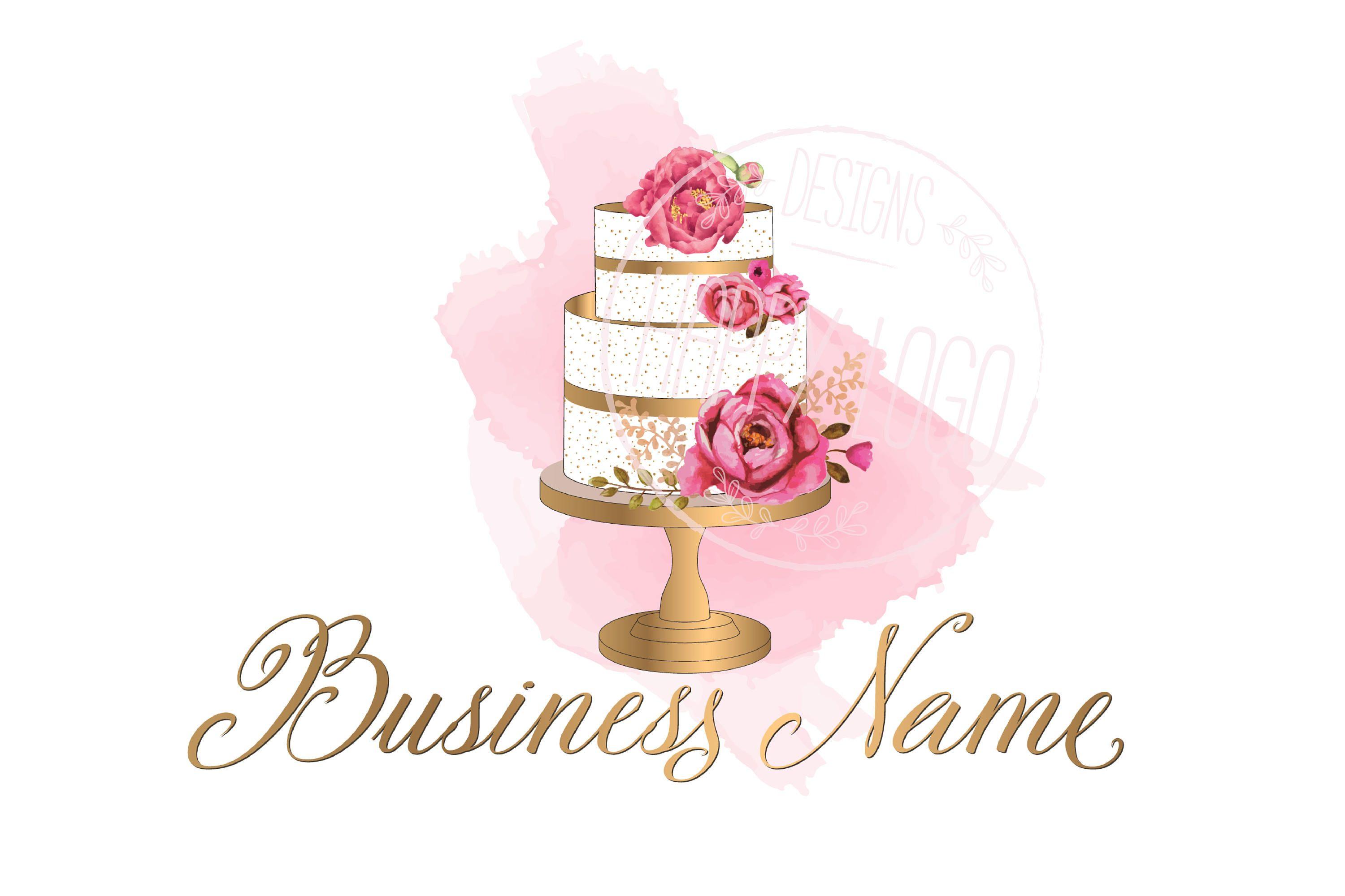 Cake Logo - DIGITAL Custom logo design watercolor cake logo bakery logo | Etsy