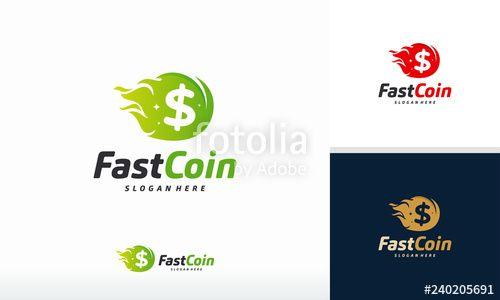 Fast Cash Logo - Fire Fast Coin Logo designs concept vector, Fast Cash logo template