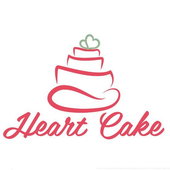 Cake Logo - Heart Cake Logo Design