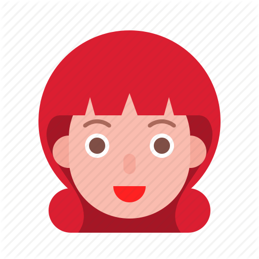Woman Profile Red Logo - Avatar, female, profile, red, short hair, smile, woman icon