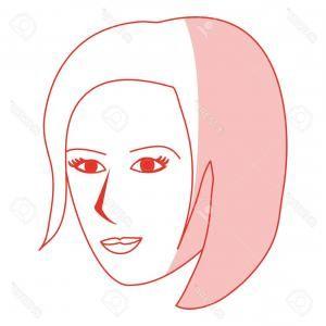Woman Profile Red Logo - Photostock Vector Red Silhouette Shading Cartoon Side Profile Face