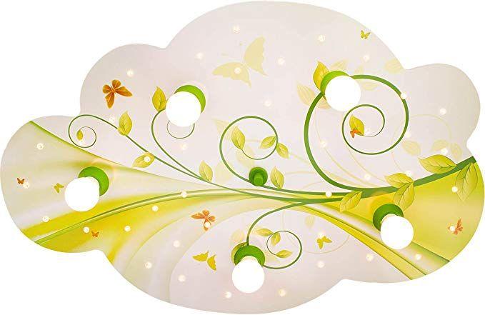 Flower with Yellow Cloud Logo - Elobra LED Ceiling Light Cloud Flower Fantasy Night Light, Lime ...